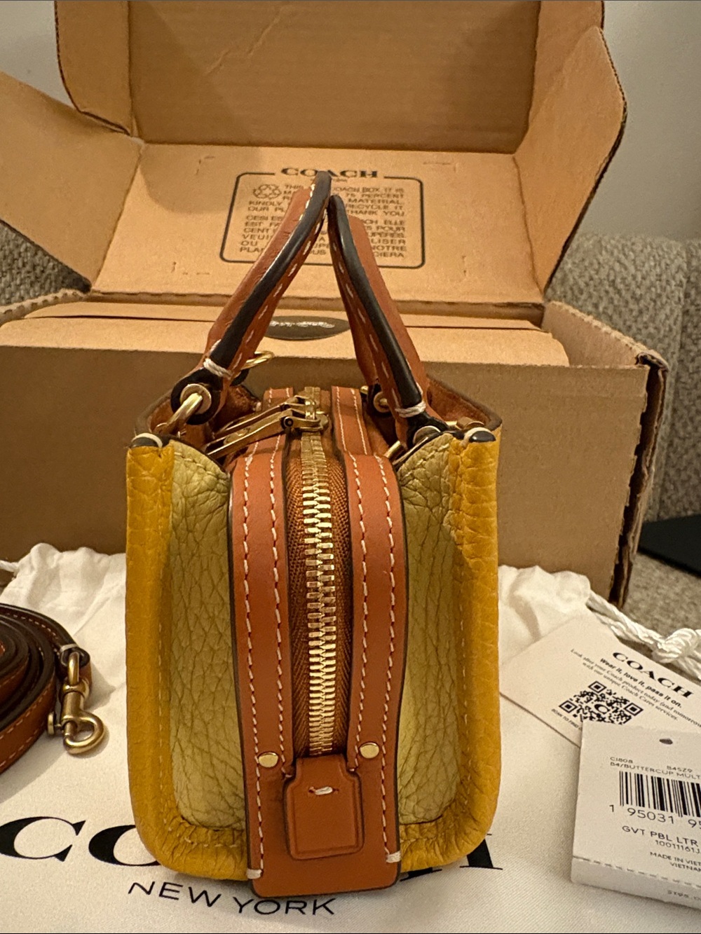 Coach NWT Rogue 12 in Colorblock Regenerative Leather - Picture 7 of 12